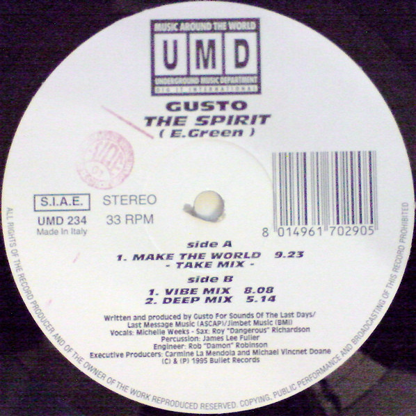 Gusto - The Spirit | Underground Music Department (UMD) (UMD 234) - 2 Gusto - The Spirit | Underground Music Department (UMD) (UMD 234) - 2