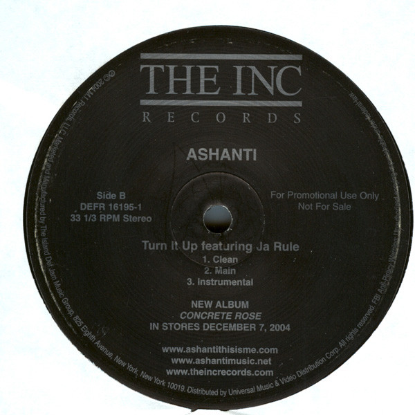 Ashanti - Only U / Turn It Up | The INC Records (DEFR 16195-1) - 2