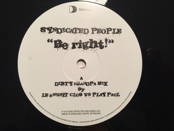 Syndicated People - Be Right! (Remixes) | Defected (DFTD075R) - 3