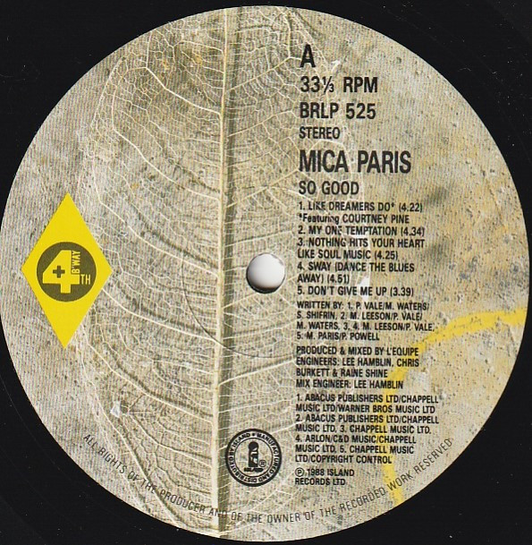 Mica Paris - So Good | 4th & Broadway (BRLP 525) - 3