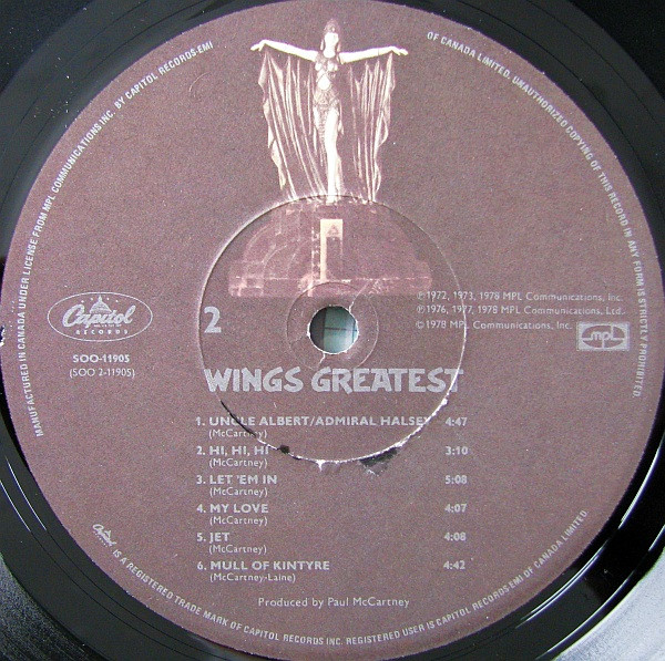 Wings - Wings Greatest | Capitol Records (SOO-11905) - 4 Wings - Wings Greatest | Capitol Records (SOO-11905) - 4