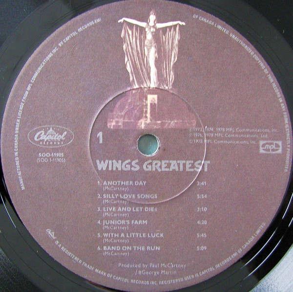 Wings - Wings Greatest | Capitol Records (SOO-11905) - 3 Wings - Wings Greatest | Capitol Records (SOO-11905) - 3