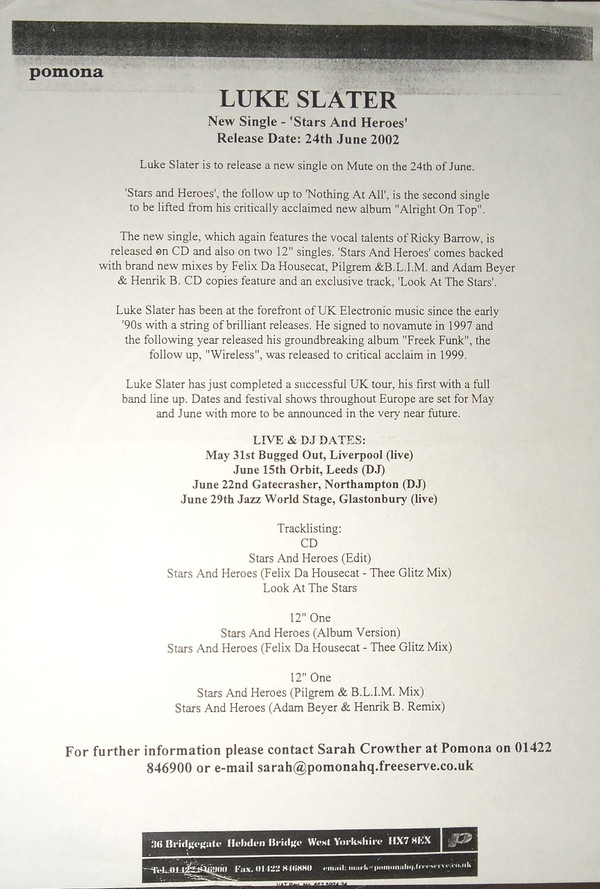 Luke Slater - Stars And Heroes | Mute (P12Mute272) - 5