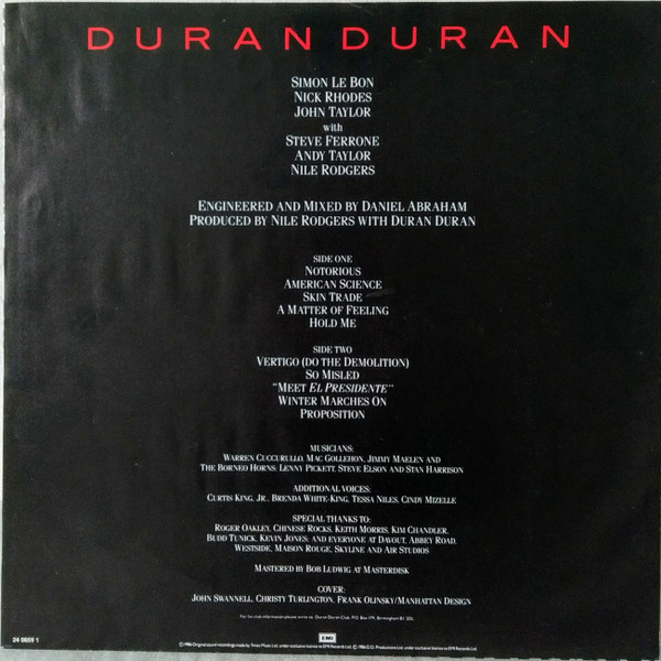 Duran Duran - Notorious | EMI (24 0659 1) - 6