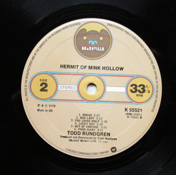 Todd Rundgren - Hermit Of Mink Hollow | Bearsville (K 55521) - 4 Todd Rundgren - Hermit Of Mink Hollow | Bearsville (K 55521) - 4