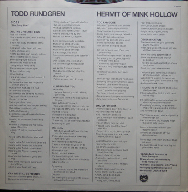 Todd Rundgren - Hermit Of Mink Hollow | Bearsville (K 55521) - 5 Todd Rundgren - Hermit Of Mink Hollow | Bearsville (K 55521) - 5