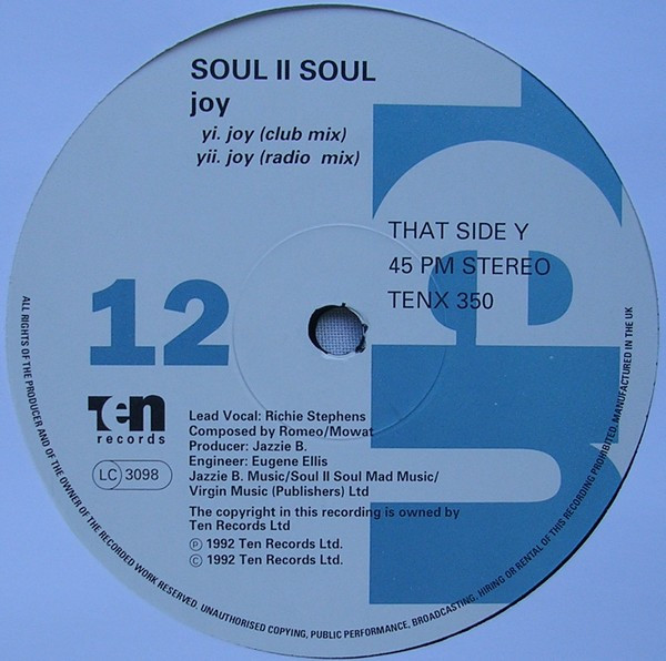 Soul II Soul - Joy | 10 Records (tenx350) - 2 Soul II Soul - Joy | 10 Records (tenx350) - 2