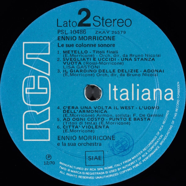 Ennio Morricone E La Sua Orchestra - I Grandi Temi Da Film Di Ennio Morricone | RCA Italiana (PSL 10486) - 4 Ennio Morricone E La Sua Orchestra - I Grandi Temi Da Film Di Ennio Morricone | RCA Italiana (PSL 10486) - 4