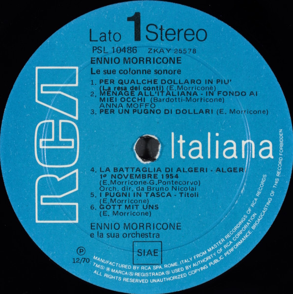 Ennio Morricone E La Sua Orchestra - I Grandi Temi Da Film Di Ennio Morricone | RCA Italiana (PSL 10486) - 3 Ennio Morricone E La Sua Orchestra - I Grandi Temi Da Film Di Ennio Morricone | RCA Italiana (PSL 10486) - 3