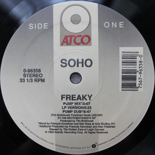 Soho - Freaky | ATCO Records (0-96358) - 3