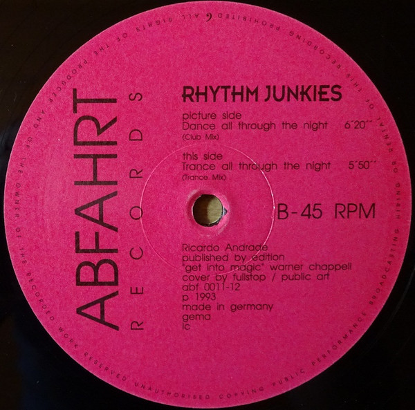 Rhythm Junkies Featuring Lady Shama Ilias - Dance All Through The Night | Abfahrt Records (ABF 0011-12) - 4