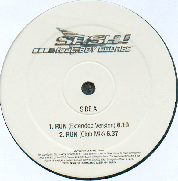 Sash! Feat. Boy George - Run | Virgin (VGP 000450)