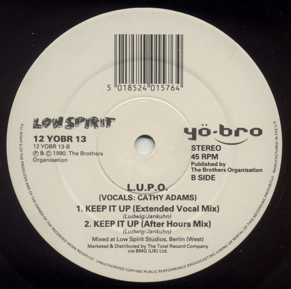 L.U.P.O. - Keep It Up | Yo*Bro Recordings (12 YOBR 13) - 2 L.U.P.O. - Keep It Up | Yo*Bro Recordings (12 YOBR 13) - 2
