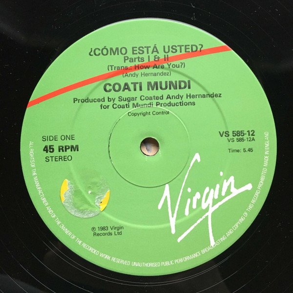 Coati Mundi - Como Esta Usted ? (Trans: How Are You?) | Virgin (VS 585-12) - 2 Coati Mundi - Como Esta Usted ? (Trans: How Are You?) | Virgin (VS 585-12) - 2