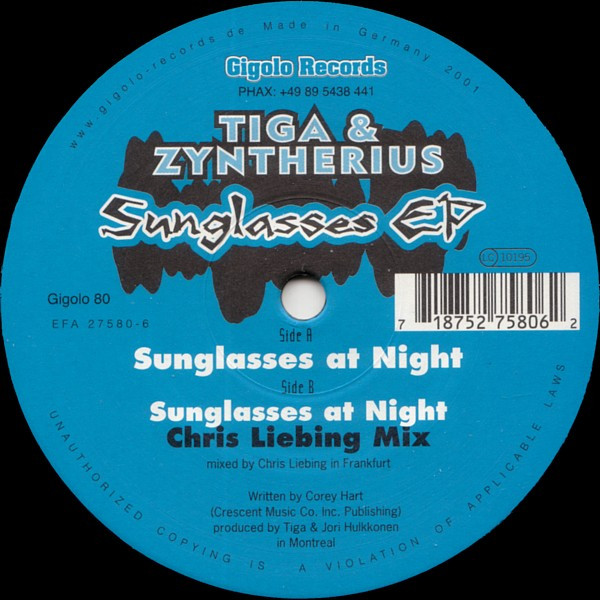 Tiga & Zyntherius - Sunglasses EP | International Deejay Gigolo Records (Gigolo 80) - 3 Tiga & Zyntherius - Sunglasses EP | International Deejay Gigolo Records (Gigolo 80) - 3