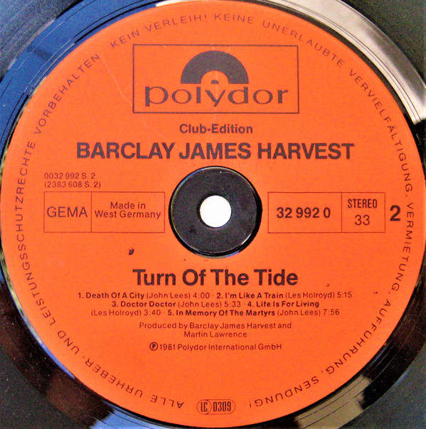 Barclay James Harvest - Turn Of The Tide | Polydor (32 992 0) - 4