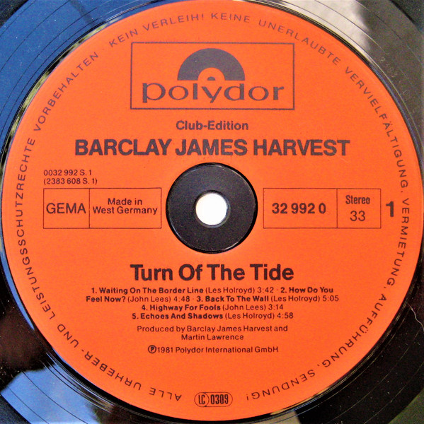 Barclay James Harvest - Turn Of The Tide | Polydor (32 992 0) - 3