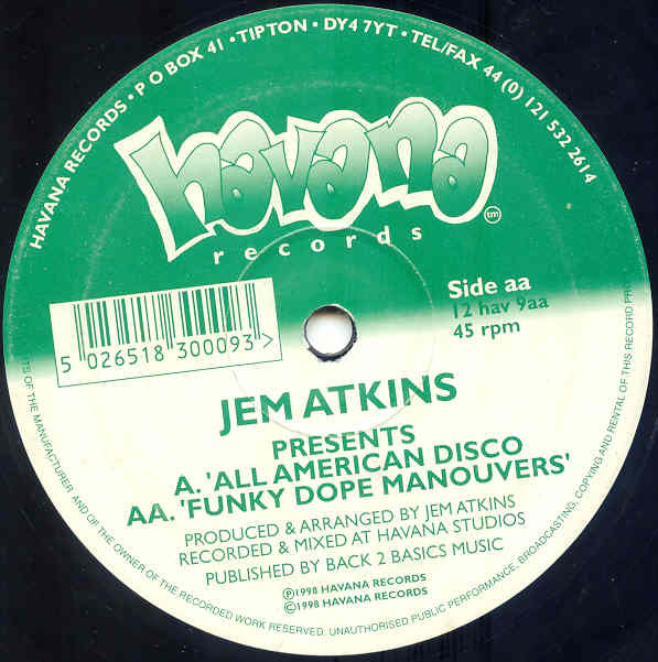 Jem Atkins - All American Disco | Havana Records (12 HAV 9) - 2 Jem Atkins - All American Disco | Havana Records (12 HAV 9) - 2