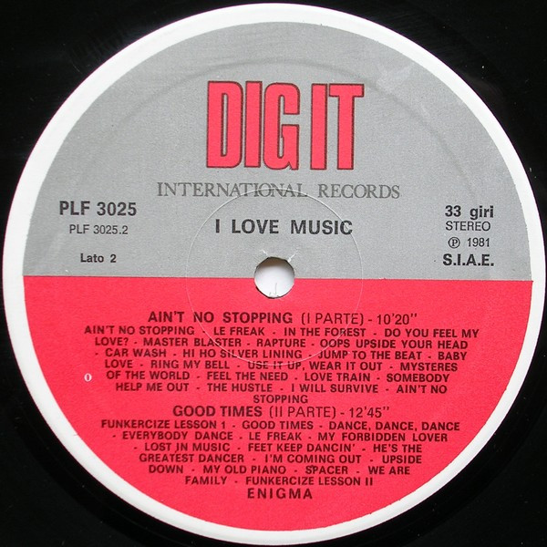Enigma - I Love Music | Dig-It International Records (PLF 3025) - 6