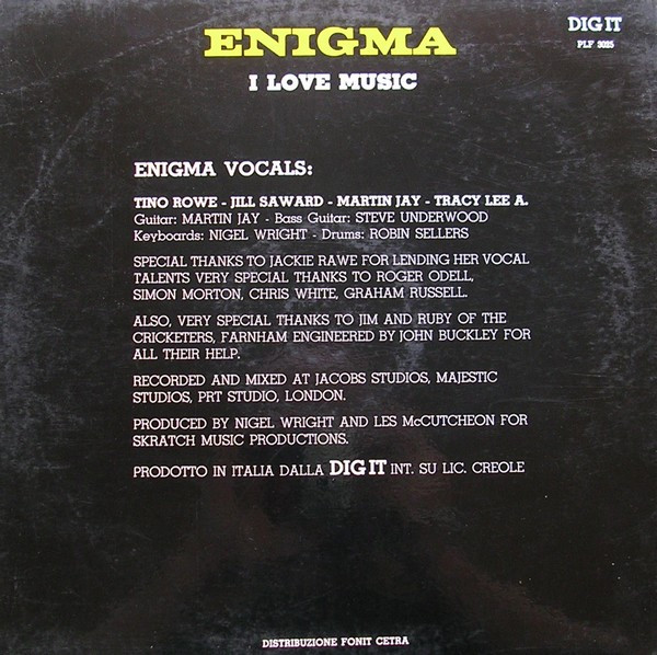 Enigma - I Love Music | Dig-It International Records (PLF 3025) - 2