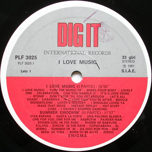 Enigma - I Love Music | Dig-It International Records (PLF 3025) - 5