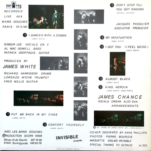 James Chance - Contortions - Live Aux Bains Douches | Invisible Records (SCOPA 10008) - 2