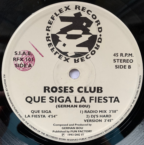 Roses Club - Que Siga La Fiesta | Reflex Records (RFX 101) - main Roses Club - Que Siga La Fiesta | Reflex Records (RFX 101) - main