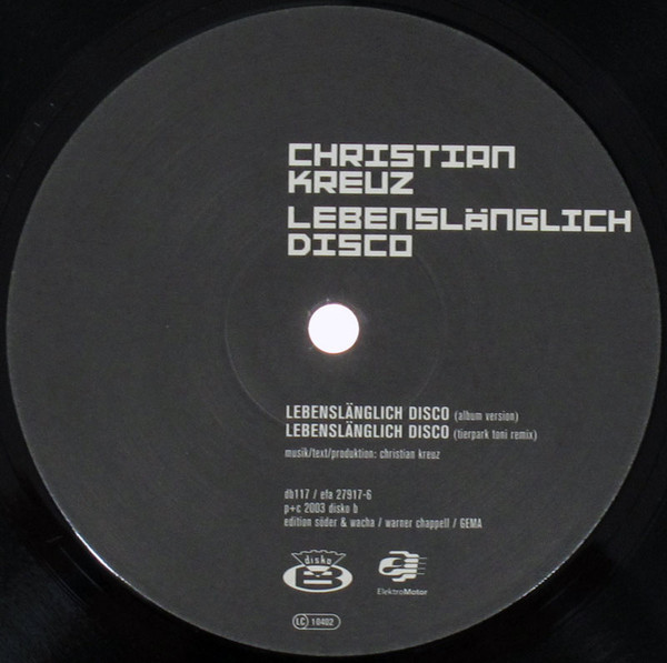 Christian Kreuz - Koks & Prada / Lebenslänglich Disco | Disko B (db 117) - 3