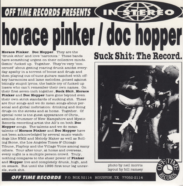 Horace Pinker / Doc Hopper - Suck Shit | Off Time Records (OTR 0020) - 2