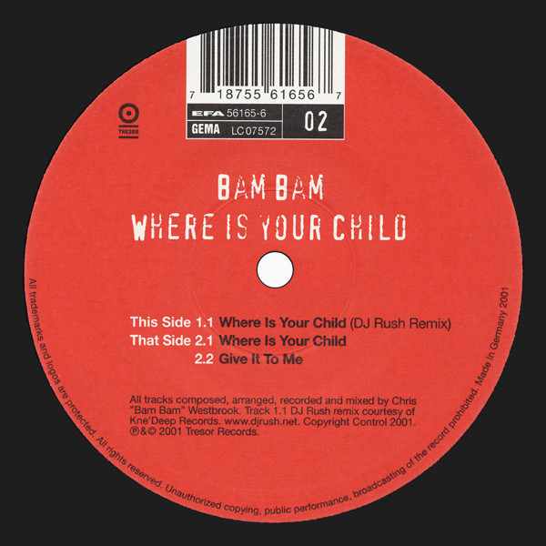 Bam Bam - Where Is Your Child (Archiv #02) | Tresor (Tresor 165) - main