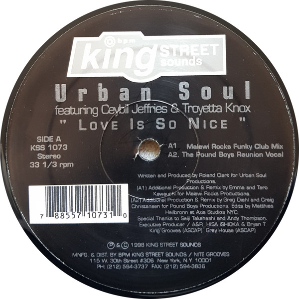 Urban Soul Feat. Ceybil Jefferies & Troyetta Knox - Love Is So Nice | BPM King Street Sounds (KSS 1073) - 3 Urban Soul Feat. Ceybil Jefferies & Troyetta Knox - Love Is So Nice | BPM King Street Sounds (KSS 1073) - 3