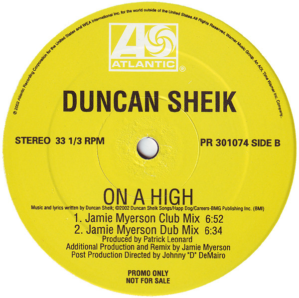 Duncan Sheik - On A High | Atlantic (PR 301074) - 3 Duncan Sheik - On A High | Atlantic (PR 301074) - 3