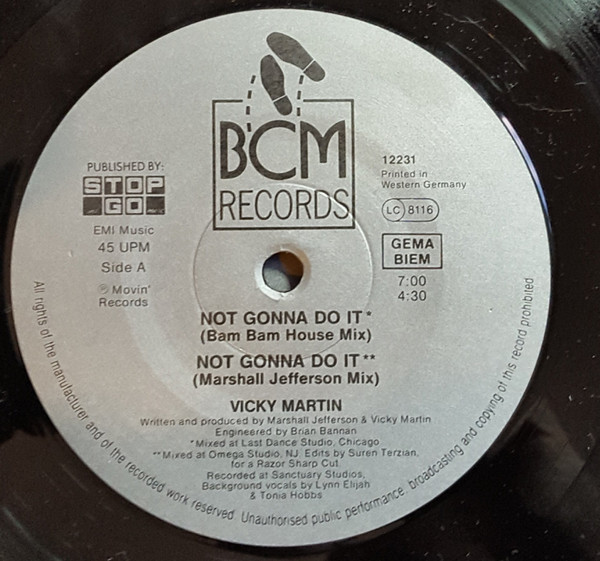 Vicky Martin - Not Gonna Do It | BCM Records (BCM 12231) - 2 Vicky Martin - Not Gonna Do It | BCM Records (BCM 12231) - 2