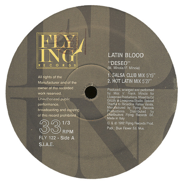 Latin Blood - Deseo | Flying Records (FLY 122) - 3 Latin Blood - Deseo | Flying Records (FLY 122) - 3