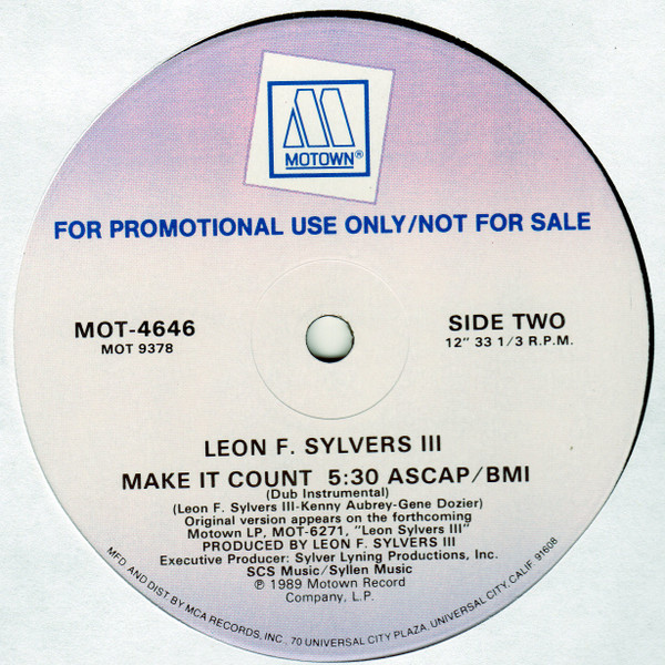 Leon F. Sylvers III - Make It Count | Motown (MOT-4646) - 2 Leon F. Sylvers III - Make It Count | Motown (MOT-4646) - 2