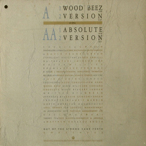 Scritti Politti - Wood Beez / Absolute | Warner Bros. Records (0-20225) - 2 Scritti Politti - Wood Beez / Absolute | Warner Bros. Records (0-20225) - 2