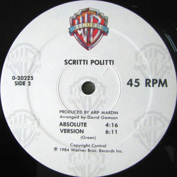 Scritti Politti - Wood Beez / Absolute | Warner Bros. Records (0-20225) - 4 Scritti Politti - Wood Beez / Absolute | Warner Bros. Records (0-20225) - 4