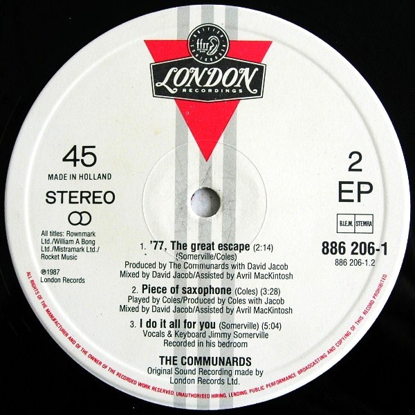 The Communards - Never Can Say Goodbye | London Records (886 206-1) - 4