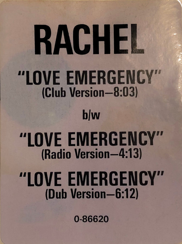 Rachel - Love Emergency | Atlantic (0-86620) - 3