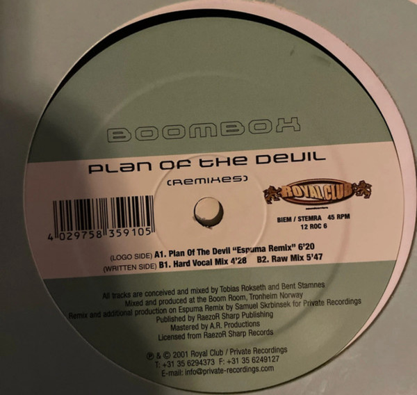 Boombox - Plan Of The Devil (Remixes) | Royal Club (12 ROC 6) - 2 Boombox - Plan Of The Devil (Remixes) | Royal Club (12 ROC 6) - 2