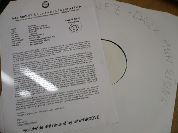Martinez - Dark Moon Rising EP | Out Of Orbit Recordings (orb018-6) - main Martinez - Dark Moon Rising EP | Out Of Orbit Recordings (orb018-6) - main