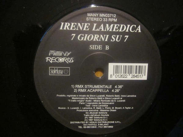 Irene Lamedica - 7 Giorni Su 7 | Many Records (MN03712) - 2 Irene Lamedica - 7 Giorni Su 7 | Many Records (MN03712) - 2