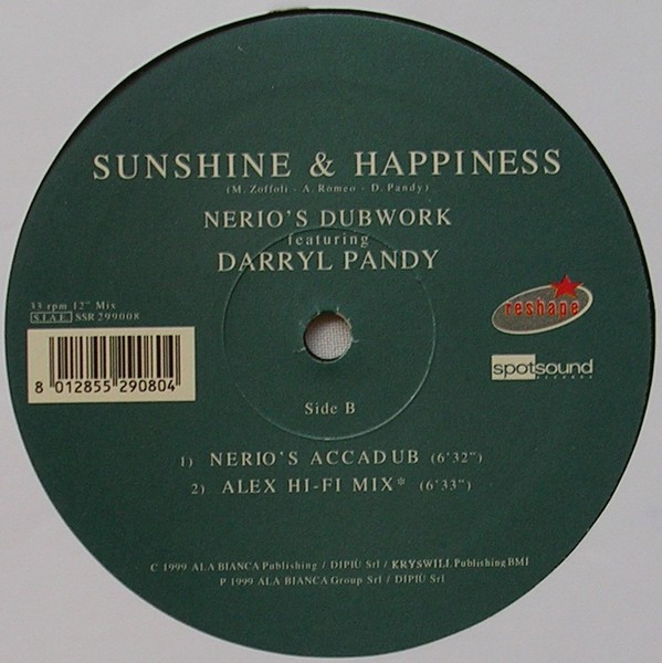 Nerio's Dubwork Featuring Darryl Pandy - Sunshine & Happiness | Spotsound Records (SSR 299008) - 4 Nerio's Dubwork Featuring Darryl Pandy - Sunshine & Happiness | Spotsound Records (SSR 299008) - 4