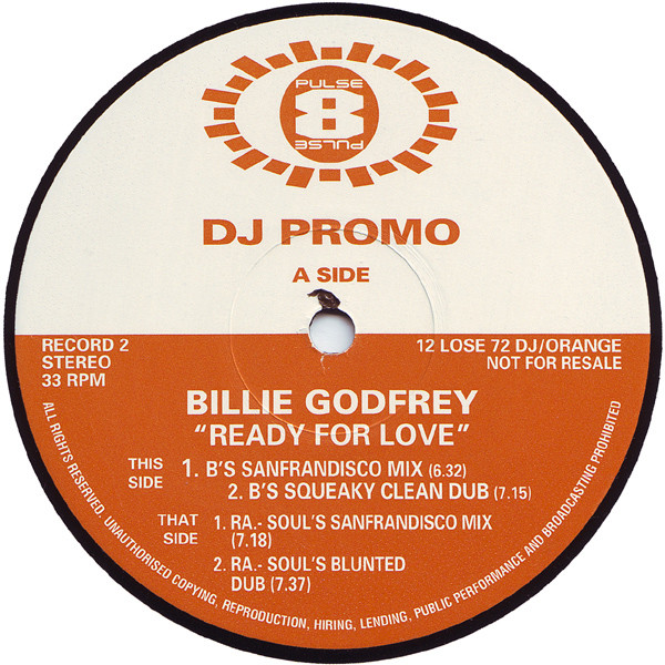 Billie Godfrey - Ready For Love | Pulse-8 Records (12 LOSE 72 DJ) - 5 Billie Godfrey - Ready For Love | Pulse-8 Records (12 LOSE 72 DJ) - 5