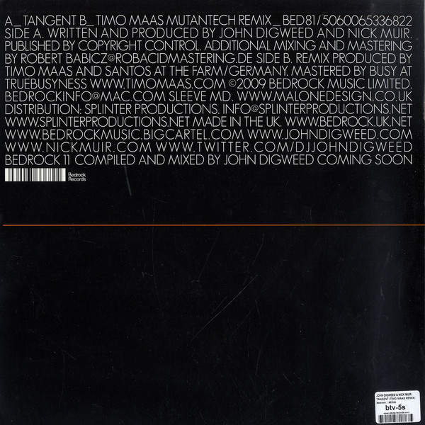 John Digweed And Nick Muir - Tangent | Bedrock Records (BED81) - 4 John Digweed And Nick Muir - Tangent | Bedrock Records (BED81) - 4