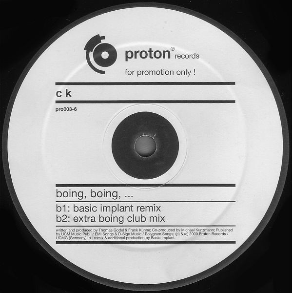CK - Boing, Boing | Proton Records (pro003-6) - 2 CK - Boing, Boing | Proton Records (pro003-6) - 2