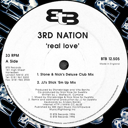 3rd Nation - Real Love | BTB Records (BTB 12.505) - main 3rd Nation - Real Love | BTB Records (BTB 12.505) - main