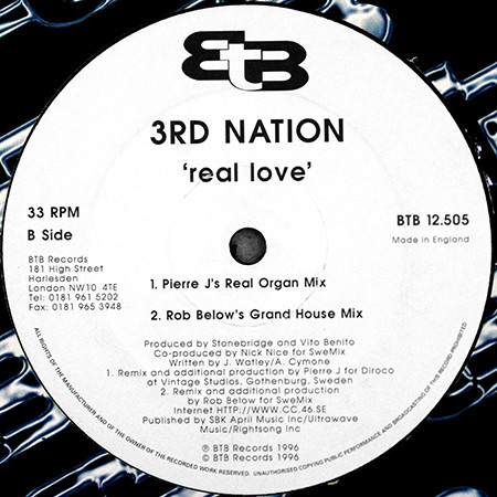 3rd Nation - Real Love | BTB Records (BTB 12.505) - 2 3rd Nation - Real Love | BTB Records (BTB 12.505) - 2