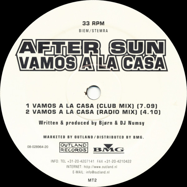 After Sun / Cabana Boys - Vamos A La Casa / Alo Brasil | Outland Records (MT 2) - 3