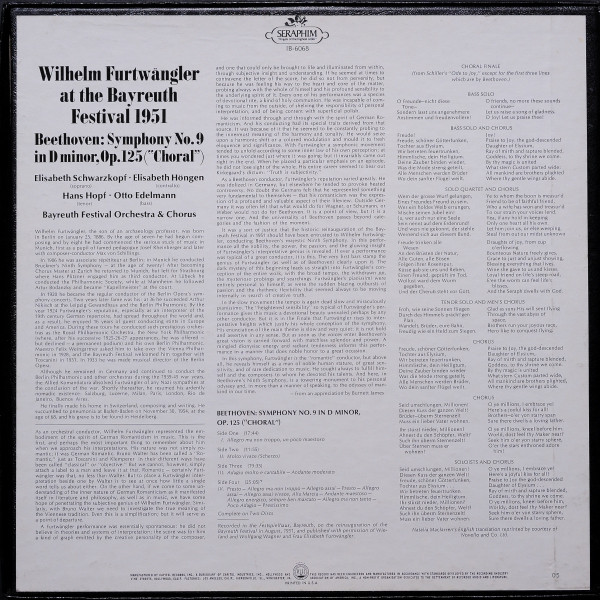 Wilhelm Furtwängler At The Bayreuth Festival 1951 Beethoven: Symphony No. 9 In D Minor ("Choral")